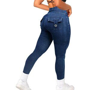 JOJOANS Leggings with Pockets for Women High Waisted Yoga Workout Springtok